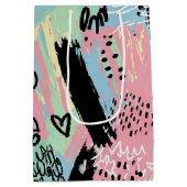 Colorful Urban Graffiti Pattern (12) ミディアムペーパーバッグ (裏面)