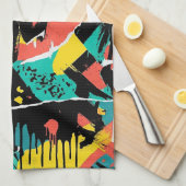Colorful Urban Graffiti Pattern (13) キッチンタオル (四つ折り)