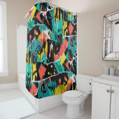 Colorful Urban Graffiti Pattern (13) シャワーカーテン (インサイチュ)