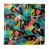 Colorful Urban Graffiti Pattern (13) タイル (正面)