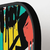 Colorful Urban Graffiti Pattern (13) ピックルボールラケット (左詳細)