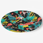 Colorful Urban Graffiti Pattern (13) ペーパープレート (アングル)