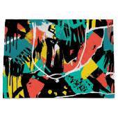 Colorful Urban Graffiti Pattern (13) ラージペーパーバッグ (正面)