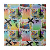 Colorful Urban Graffiti Pattern (14) タイル (正面)