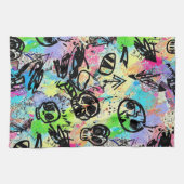 Colorful Urban Graffiti Pattern (1) キッチンタオル (横)