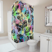 Colorful Urban Graffiti Pattern (1) シャワーカーテン (インサイチュ)