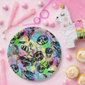 Colorful Urban Graffiti Pattern (1) ペーパープレート (パーティー)