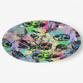 Colorful Urban Graffiti Pattern (1) ペーパープレート (アングル)