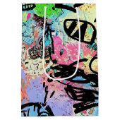 Colorful Urban Graffiti Pattern (1) ミディアムペーパーバッグ (裏面)