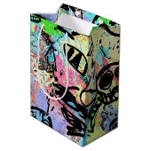 Colorful Urban Graffiti Pattern (1) ミディアムペーパーバッグ (裏面アングル)
