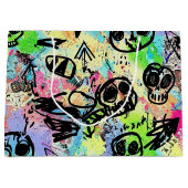 Colorful Urban Graffiti Pattern (1) ラージペーパーバッグ (正面)