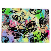 Colorful Urban Graffiti Pattern (1) ラージペーパーバッグ (裏面)