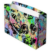 Colorful Urban Graffiti Pattern (1) ラージペーパーバッグ (裏面アングル)
