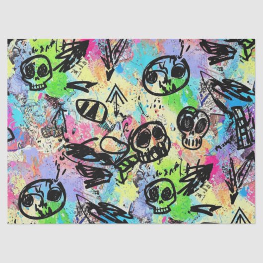 Colorful Urban Graffiti Pattern (1) 薄葉紙 (正面)