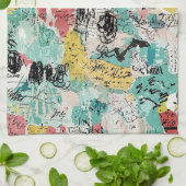 Colorful Urban Graffiti Pattern (2) キッチンタオル (折り畳み)