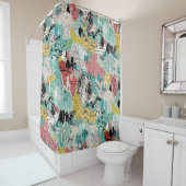 Colorful Urban Graffiti Pattern (2) シャワーカーテン (インサイチュ)
