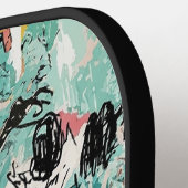 Colorful Urban Graffiti Pattern (2) ピックルボールラケット (左詳細)