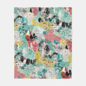 Colorful Urban Graffiti Pattern (2) フリースブランケット (正面)