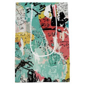 Colorful Urban Graffiti Pattern (2) ミディアムペーパーバッグ (裏面)