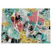 Colorful Urban Graffiti Pattern (2) ラージペーパーバッグ (正面)