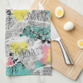 Colorful Urban Graffiti Pattern (3) キッチンタオル (四つ折り)