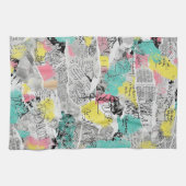 Colorful Urban Graffiti Pattern (3) キッチンタオル (横)