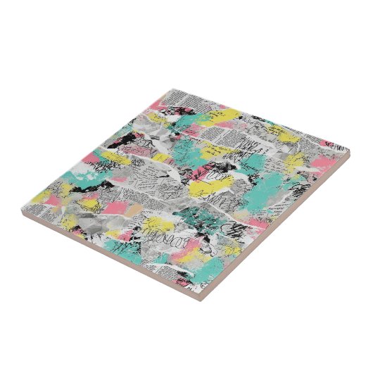 Colorful Urban Graffiti Pattern (3) タイル (側面)