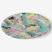 Colorful Urban Graffiti Pattern (3) ペーパープレート (アングル)