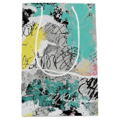 Colorful Urban Graffiti Pattern (3) ミディアムペーパーバッグ (正面)