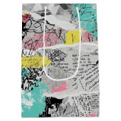 Colorful Urban Graffiti Pattern (3) ミディアムペーパーバッグ (裏面)