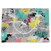 Colorful Urban Graffiti Pattern (3) ラージペーパーバッグ (正面)