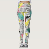 Colorful Urban Graffiti Pattern (3) レギンス (正面)