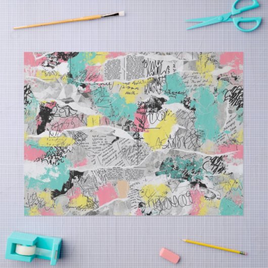 Colorful Urban Graffiti Pattern (3) 薄葉紙 (クラフト)