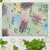 Colorful Urban Graffiti Pattern (4) キッチンタオル (折り畳み)