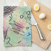 Colorful Urban Graffiti Pattern (4) キッチンタオル (四つ折り)