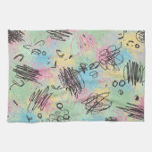 Colorful Urban Graffiti Pattern (4) キッチンタオル (横)