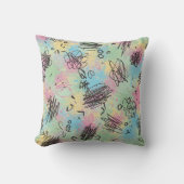 Colorful Urban Graffiti Pattern (4) クッション (正面)