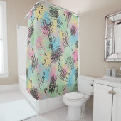 Colorful Urban Graffiti Pattern (4) シャワーカーテン (インサイチュ)