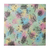 Colorful Urban Graffiti Pattern (4) タイル (正面)