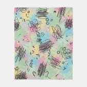 Colorful Urban Graffiti Pattern (4) フリースブランケット (正面)