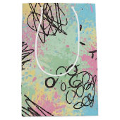 Colorful Urban Graffiti Pattern (4) ミディアムペーパーバッグ (正面)