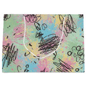 Colorful Urban Graffiti Pattern (4) ラージペーパーバッグ (正面)