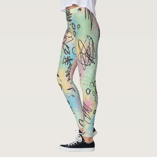 Colorful Urban Graffiti Pattern (4) レギンス (左)