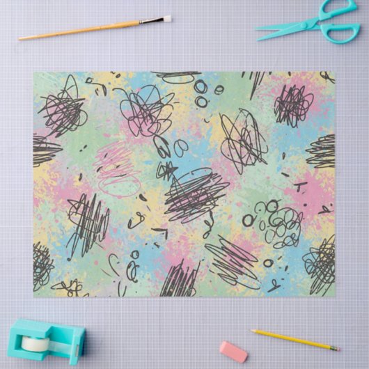 Colorful Urban Graffiti Pattern (4) 薄葉紙 (クラフト)