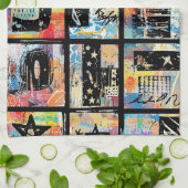 Colorful Urban Graffiti Pattern (5) キッチンタオル (折り畳み)