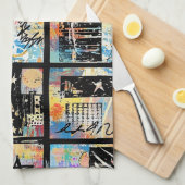 Colorful Urban Graffiti Pattern (5) キッチンタオル (四つ折り)