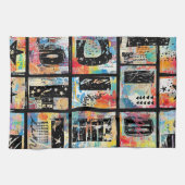 Colorful Urban Graffiti Pattern (5) キッチンタオル (横)