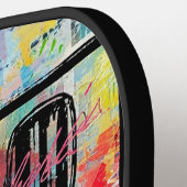 Colorful Urban Graffiti Pattern (5) ピックルボールラケット (左詳細)