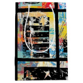 Colorful Urban Graffiti Pattern (5) ミディアムペーパーバッグ (正面)
