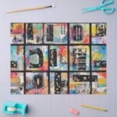 Colorful Urban Graffiti Pattern (5) 薄葉紙 (クラフト)